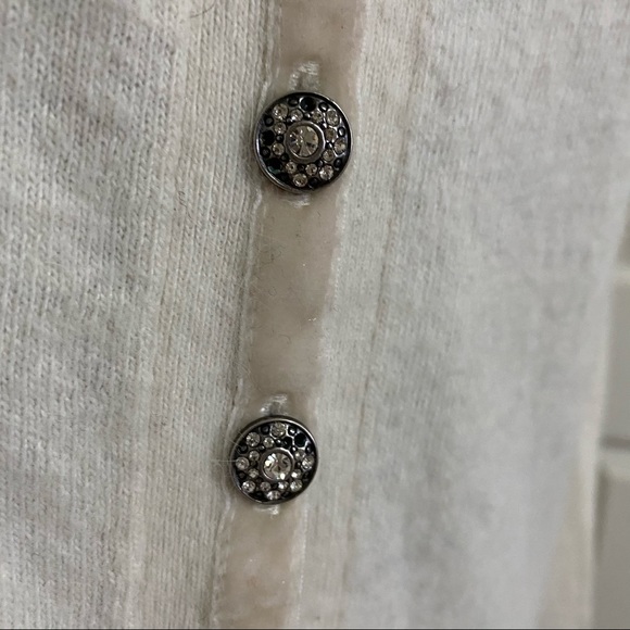 Cream cardigan sweater with jewelled buttons. - Picture 5 of 5